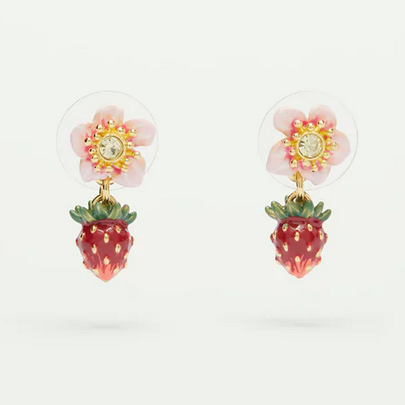Les Néréides Ohrringe Erdbeere & Rose