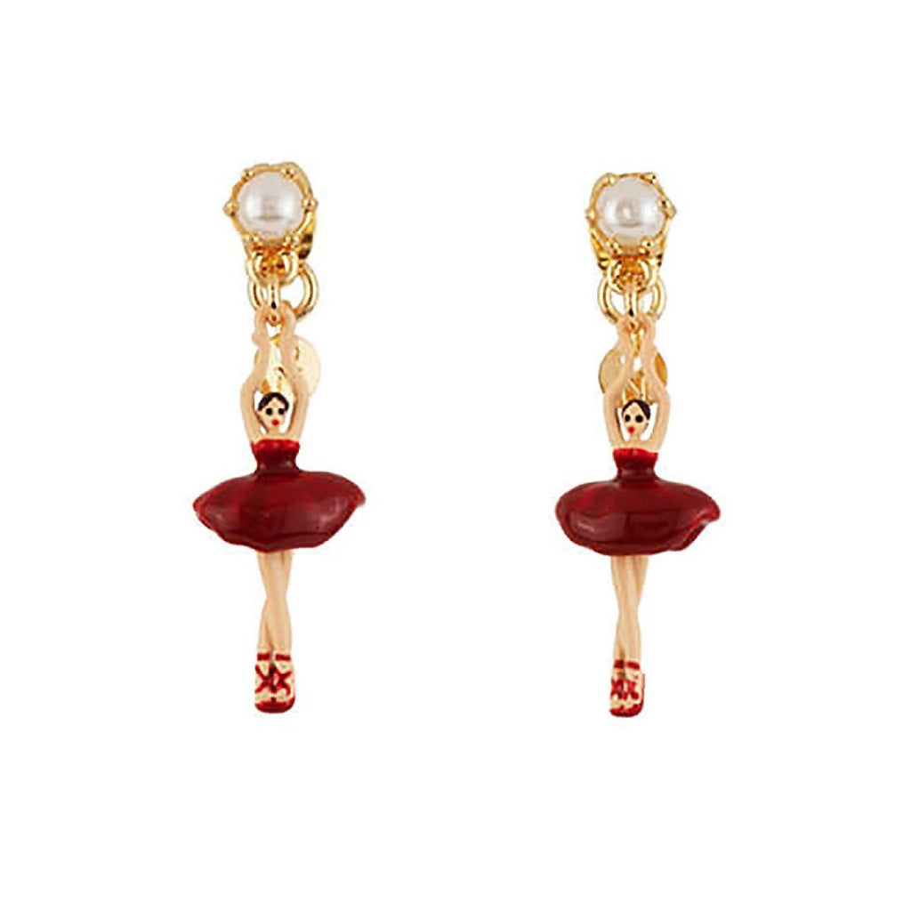 Les Néréides mini Ballerina Ohrstecker Rot - funkelfreude.de